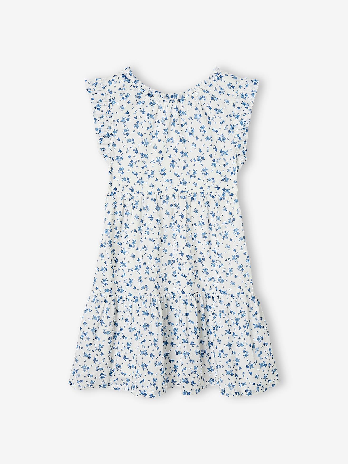 Vestido de festa floral off-white para meninas