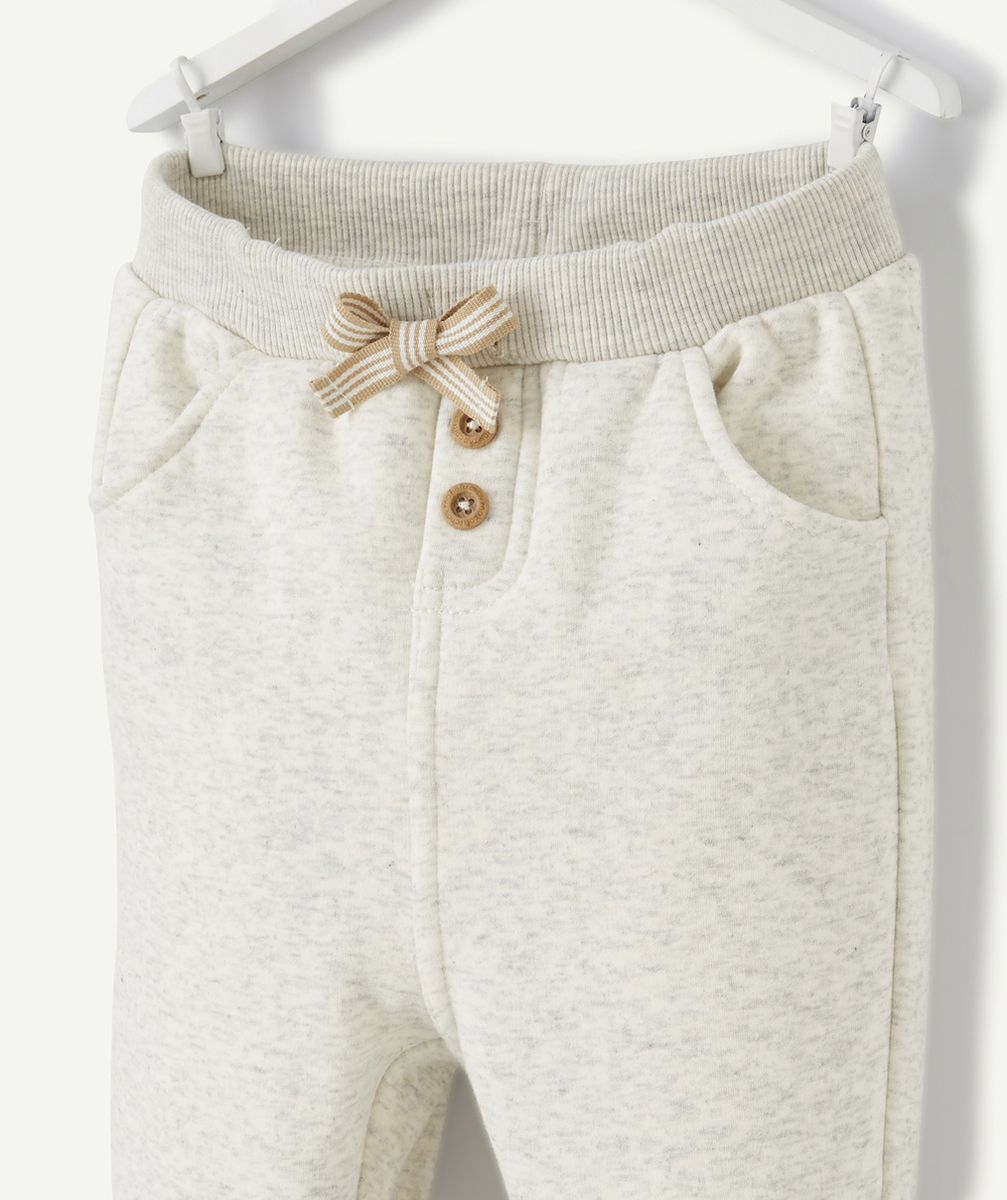 JOGGING GRIS CHINÉ AVEC DÉTAILS BEIGES BÉBÉ GARÇON