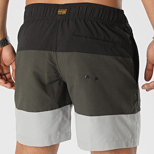 Short De Bain Dirik Vert Kaki Noir Gris
