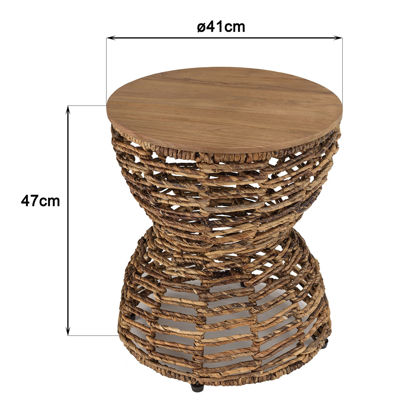 Macabane Tabouret assise amovible en bois de teck recyclé Sixtine bois - 41x41x46 cm