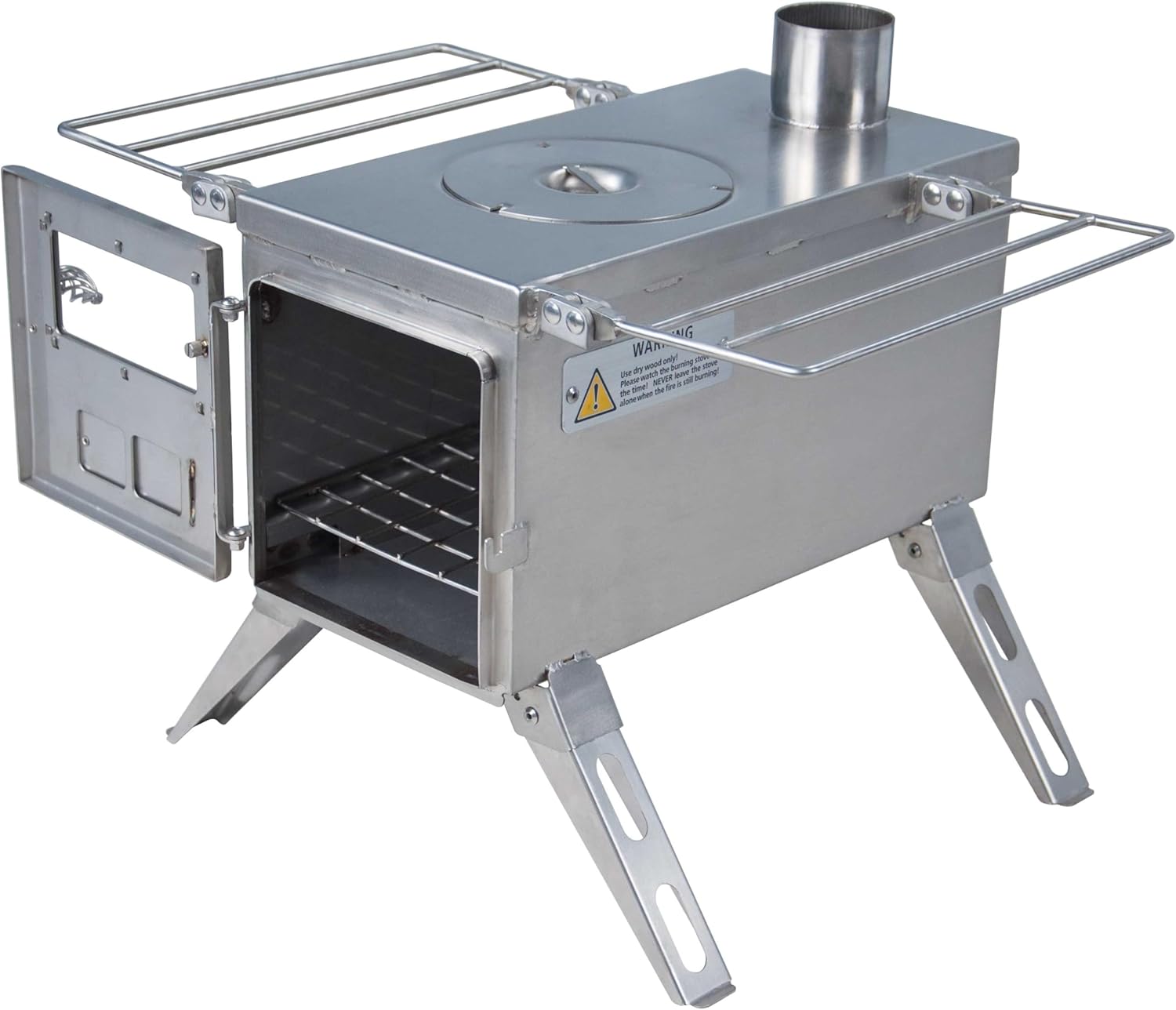 Winnerwell Nomad Medium Zeltofen | Kleiner tragbarer Holzofen für Zelte, Unterkünfte und Camping | 800 Cubic Inch Firebox | Präzisions-Edelstahlkonstruktion | Enthält Schornsteinpfeife