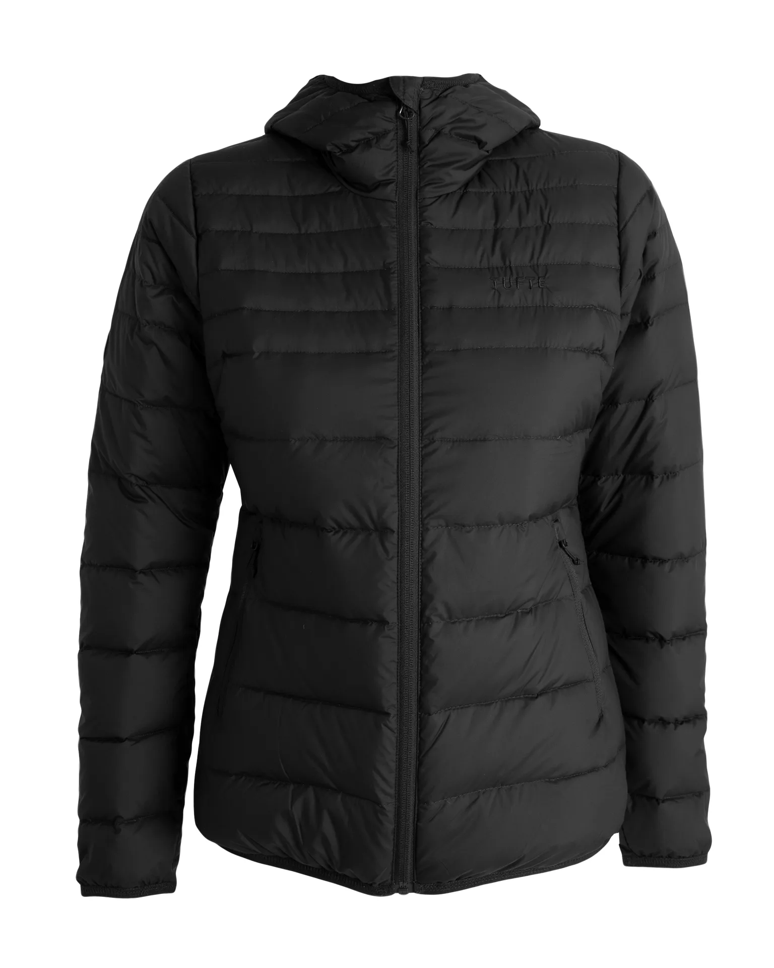 Tufte Wear Womens Down Light Hooded Jacket Black Beauty / Phantom