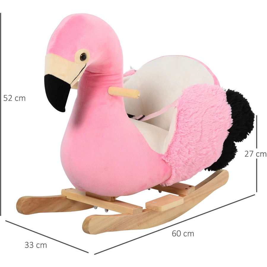 HOMCOM Kinder Schaukeltier als Flamingo rosa