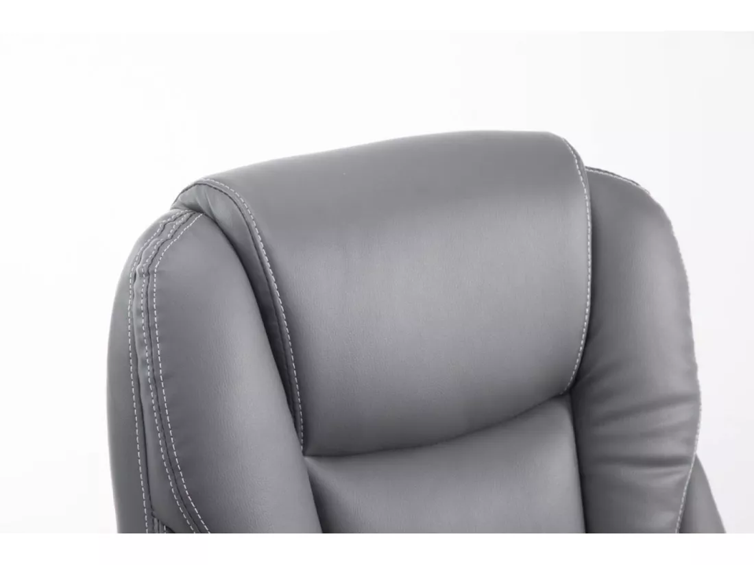 Chaise de bureau - Similicuir & Métal chromé - Gris - Pacific