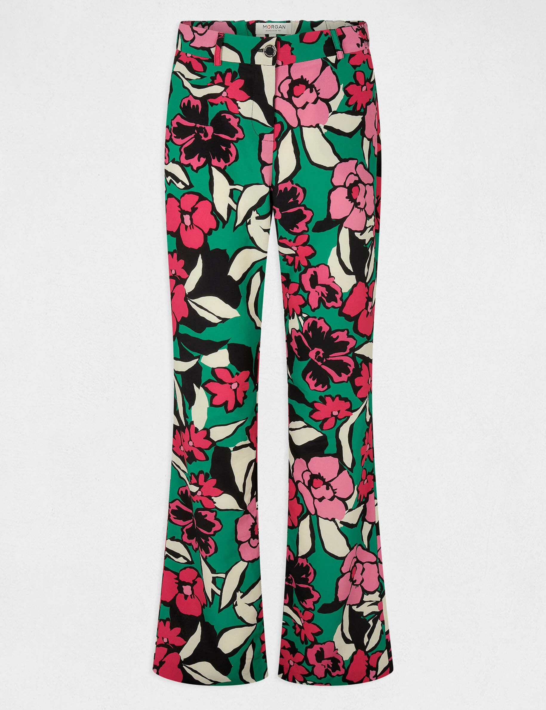 Pantalon droit imprimé floral multico femme - multico