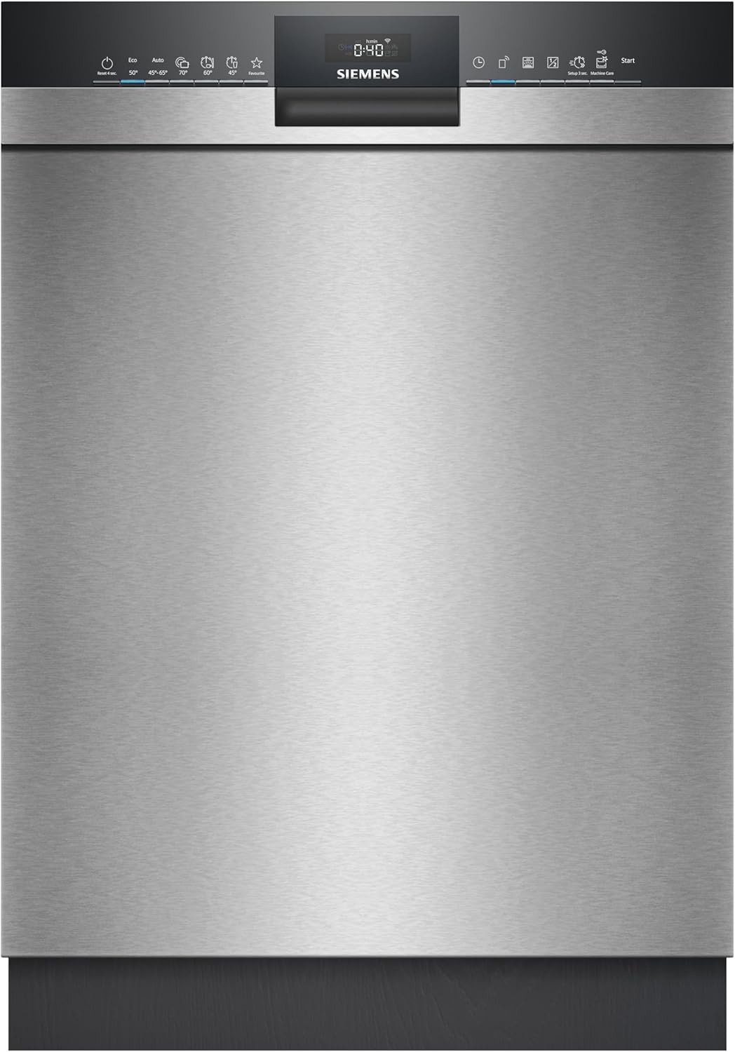 Siemens SN43ES22CE iQ300, Smarter Unterbau Geschirrspüler 60 cm, Made in Germany, Besteckschublade, varioSpeed Plus, flex Körbe, autoOpen dry - effiziente Trocknung, Favoriten-Taste, Gebürsteter Stahl