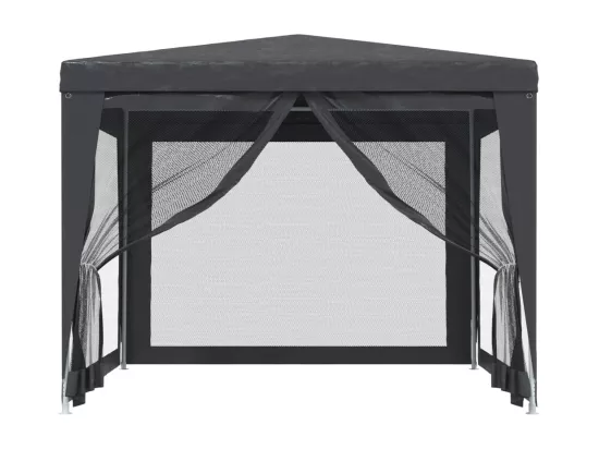 Tente de fête avec 4 parois latérales en maille Anthracite 3x3m