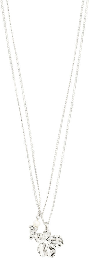 Pilgrim ZHURI recycled necklace 2-in-1 set silver-plated Sølv
