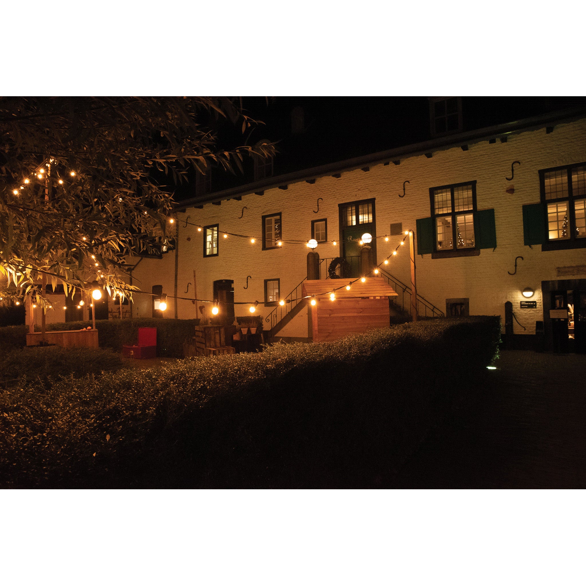 Showgear Festoon Light E27 prikkabel, 20 m en 40 fittingen, wit
