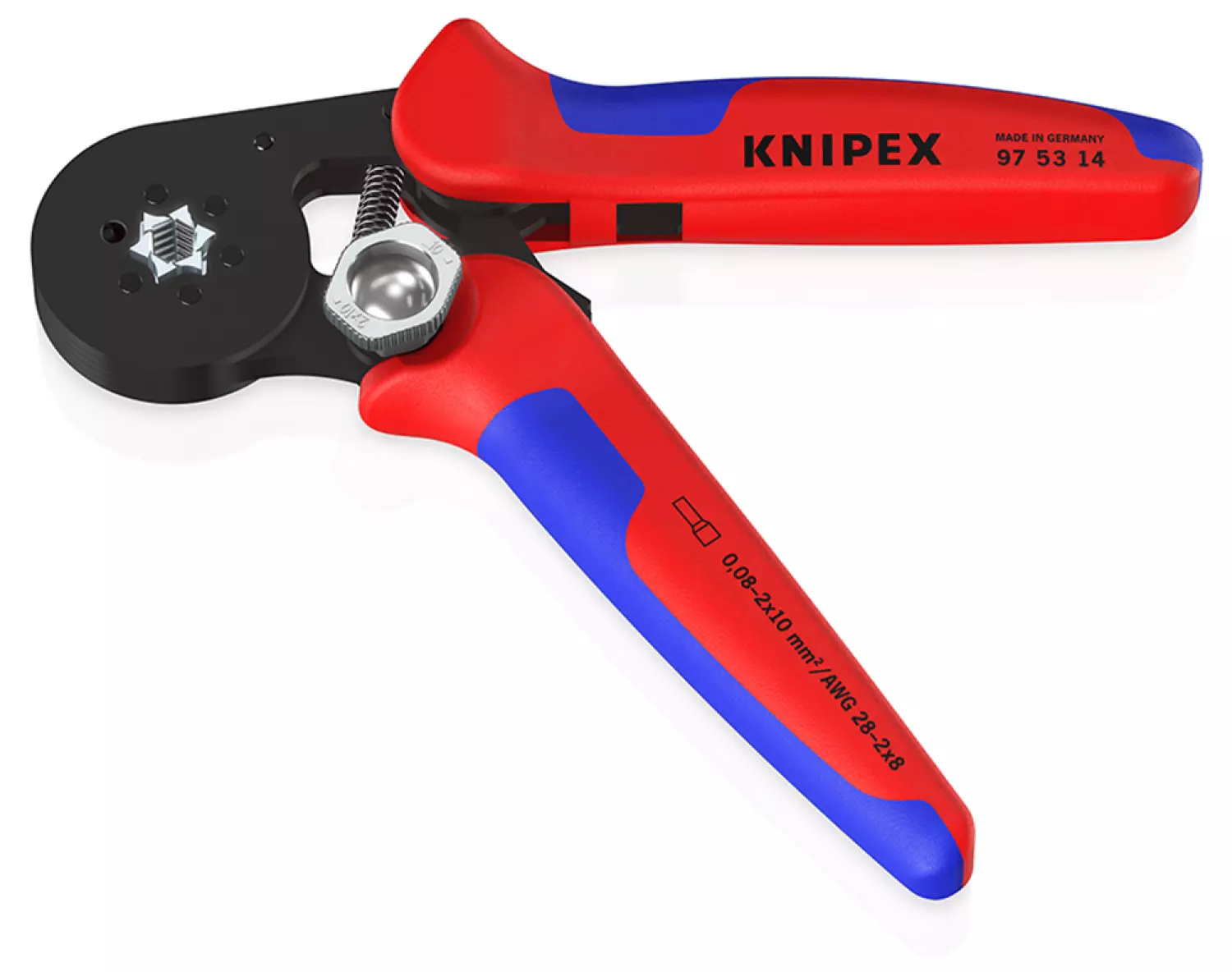 Knipex 975314 Zelfinstellende krimptang voor adereindhulzen met zij-invoering - 180mm