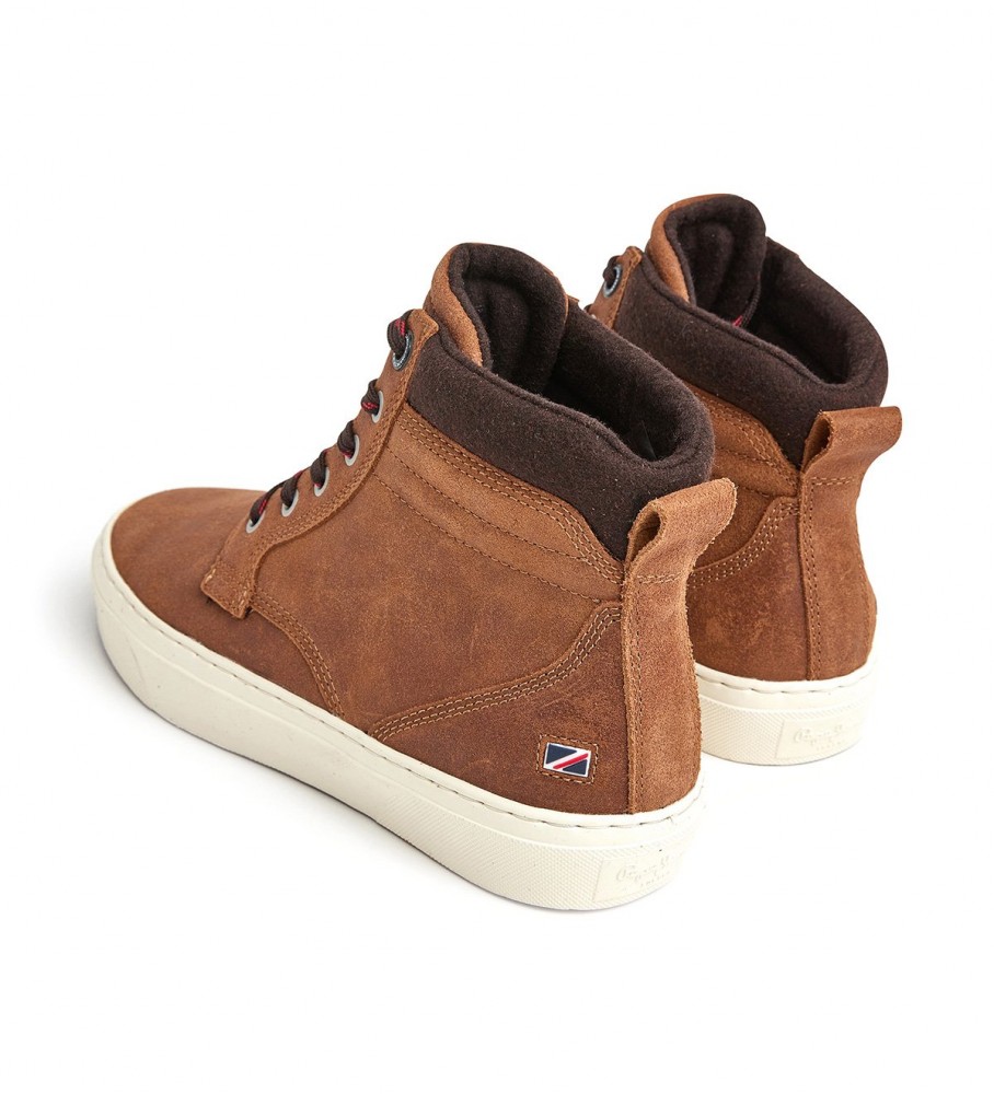 Tênis Pepe Jeans Yogi Boot de couro marrom