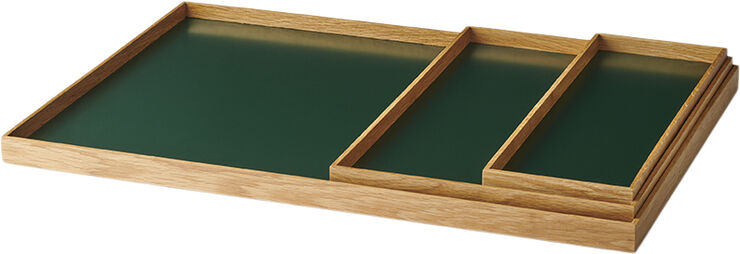 GEJST Frame tray medium oak/green Lysebrun