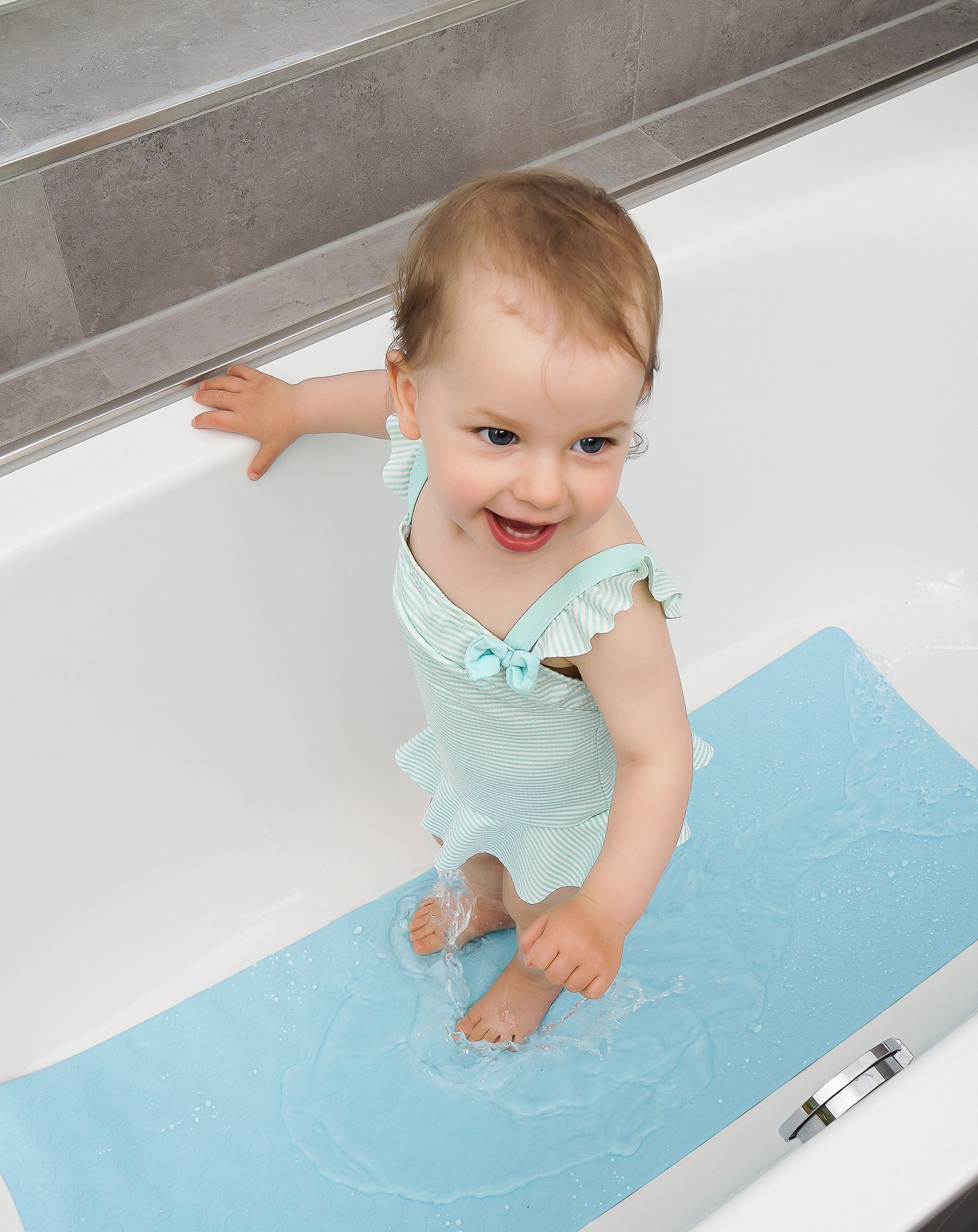 Badematte HAPPY BATH MAT XL (97x36) in blau