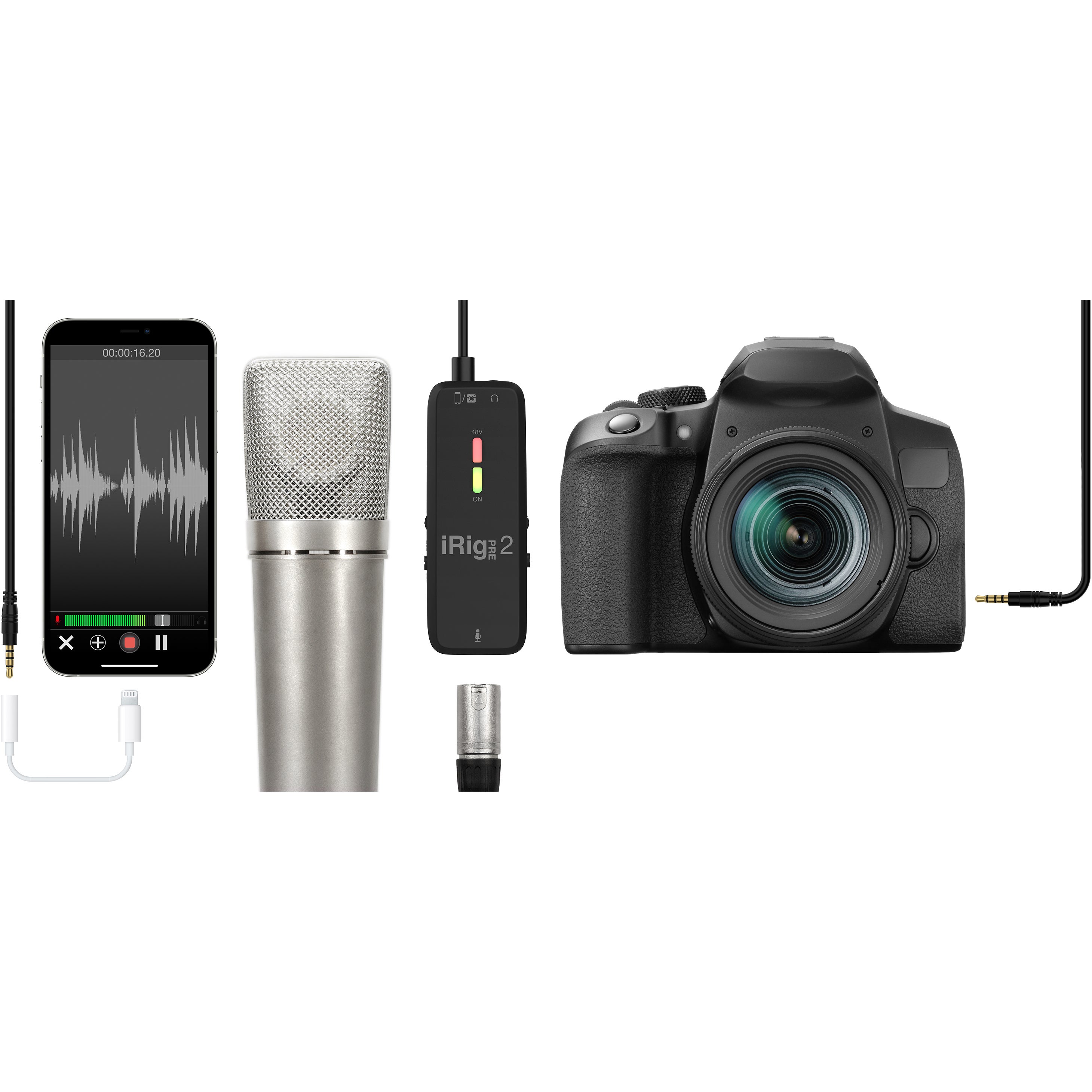 IK Multimedia iRig Pre 2 microfoon interface/preamp voor iOS en Android