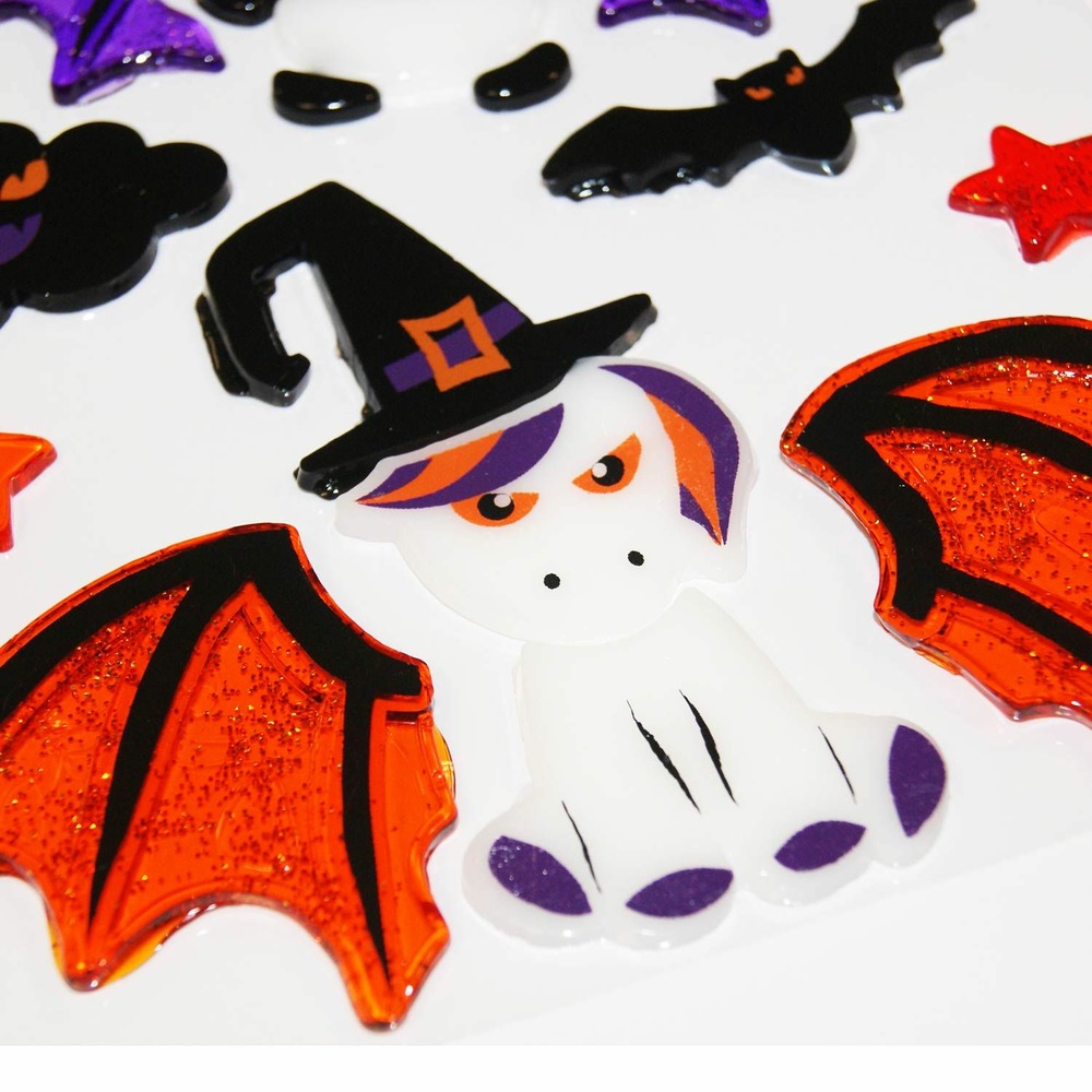 Stickers gel halloween - licorne et panda