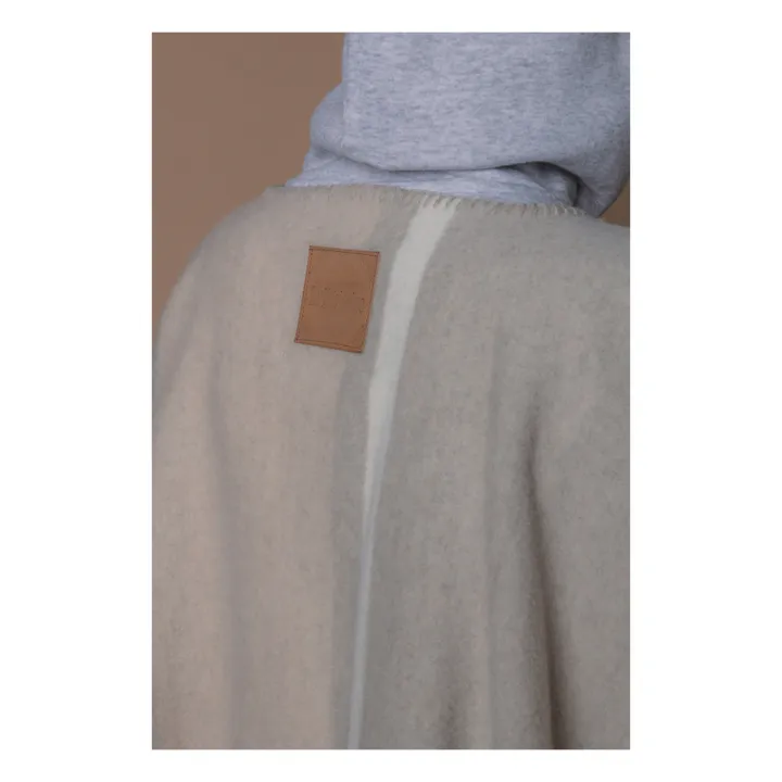 La Méricaine Poncho Long Mothearl Laine Recyclée | Beige