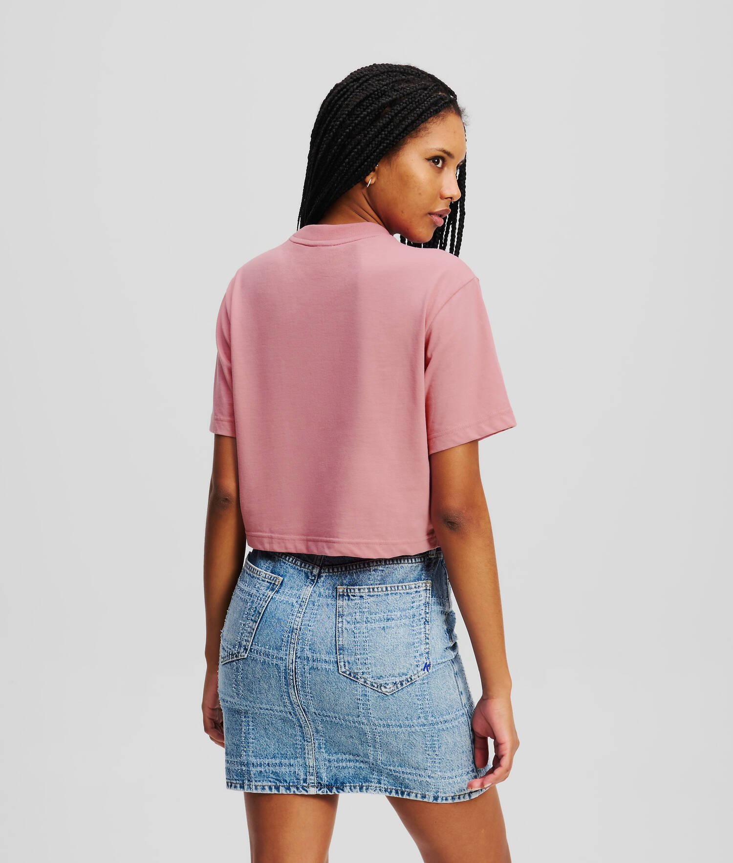 T-SHIRT CROPPED KLJ MONOGRAM - Gorge de renard