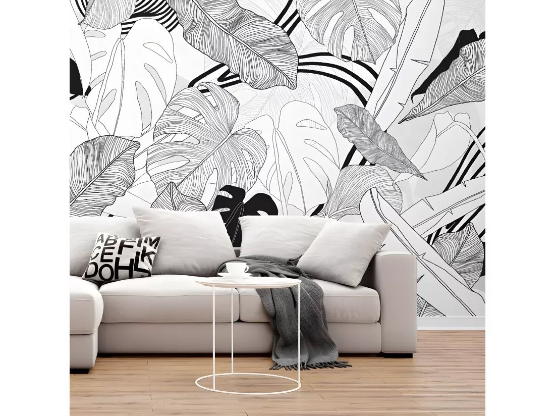 Papier Peint Panoramique L336xH270cm - Borneo B&W - Papier intissé 150gr/m2