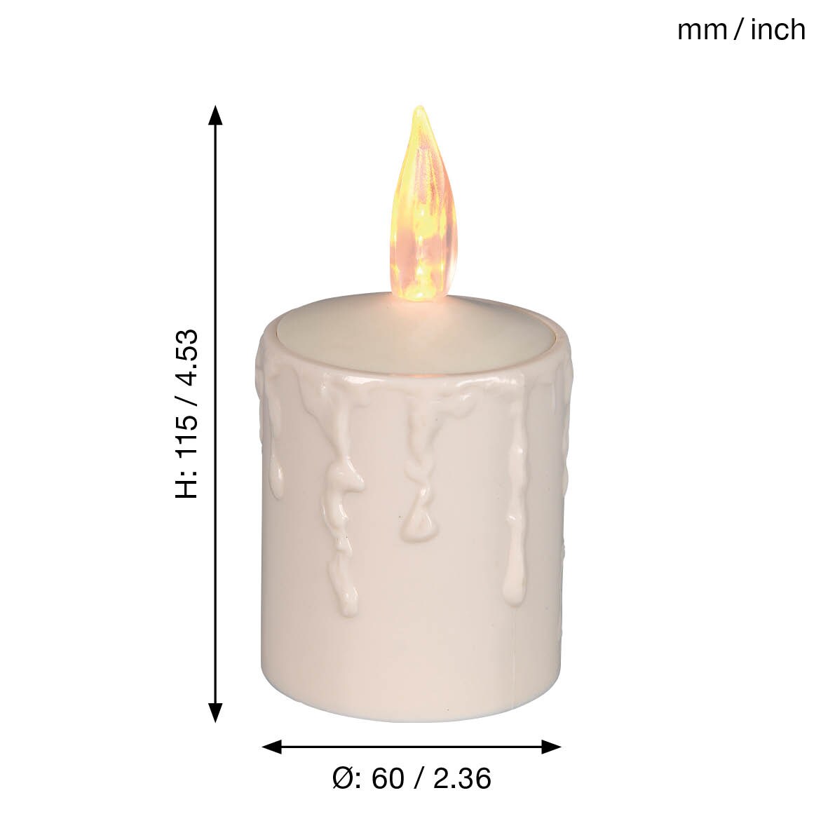 Star Trading LED Kerze Paula für außen von Star Trading, Kerzenlicht warmweiß mit Timer, batteriebetriebene Weihnachtsdeko aus Kunststoff in Beige, Höhe: 11,5 cm