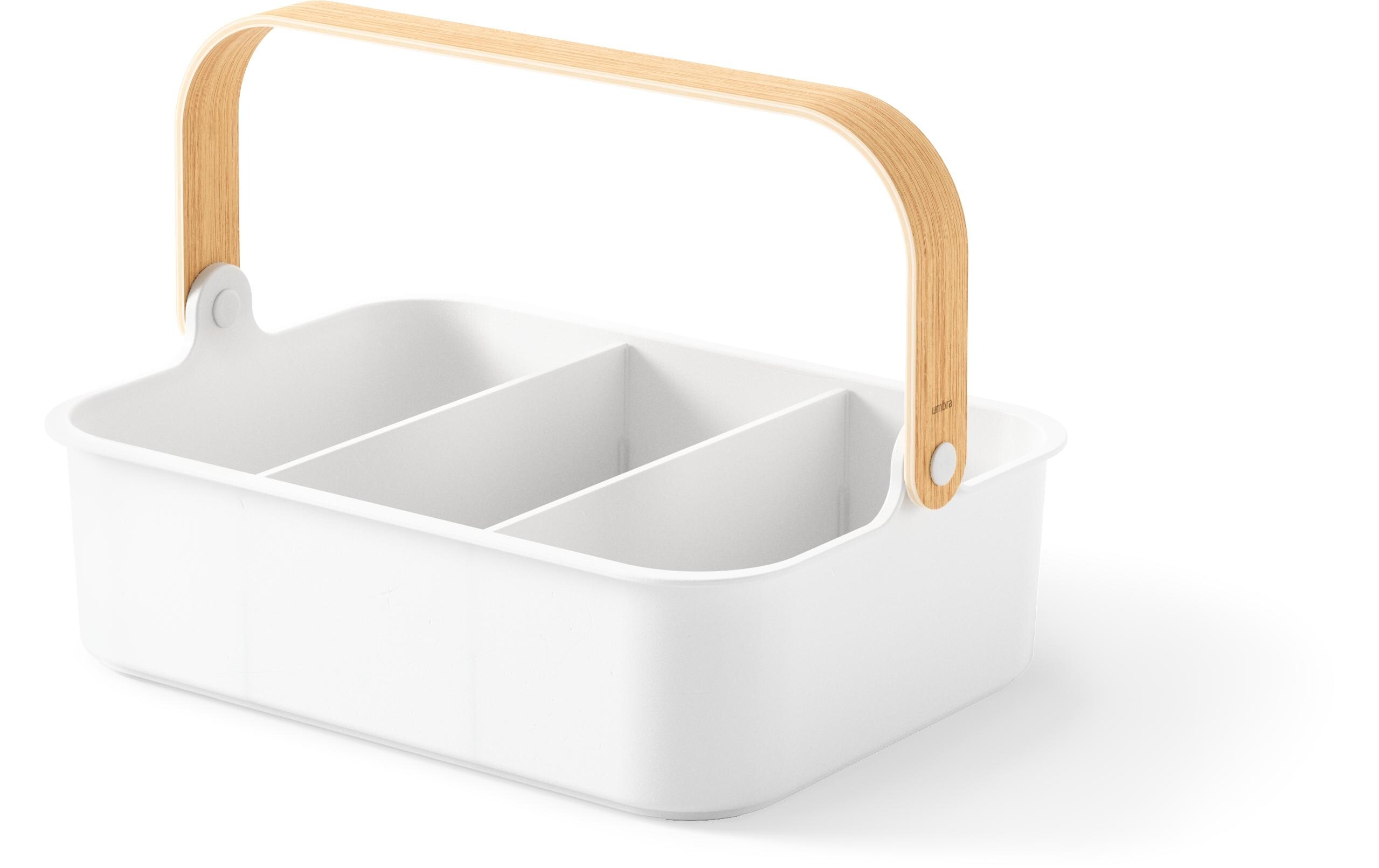 Aufbewahrungsbox Bellwood 35 x 13 cm, Nature/WeissStapelbarer Organizer mit entnehmbaren Trennwänden