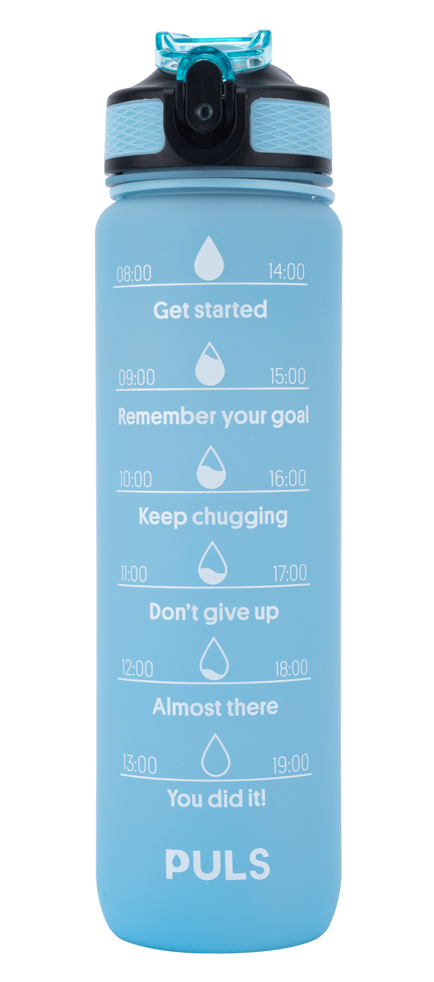Motiverende Vannflaske Light Blue 900ml