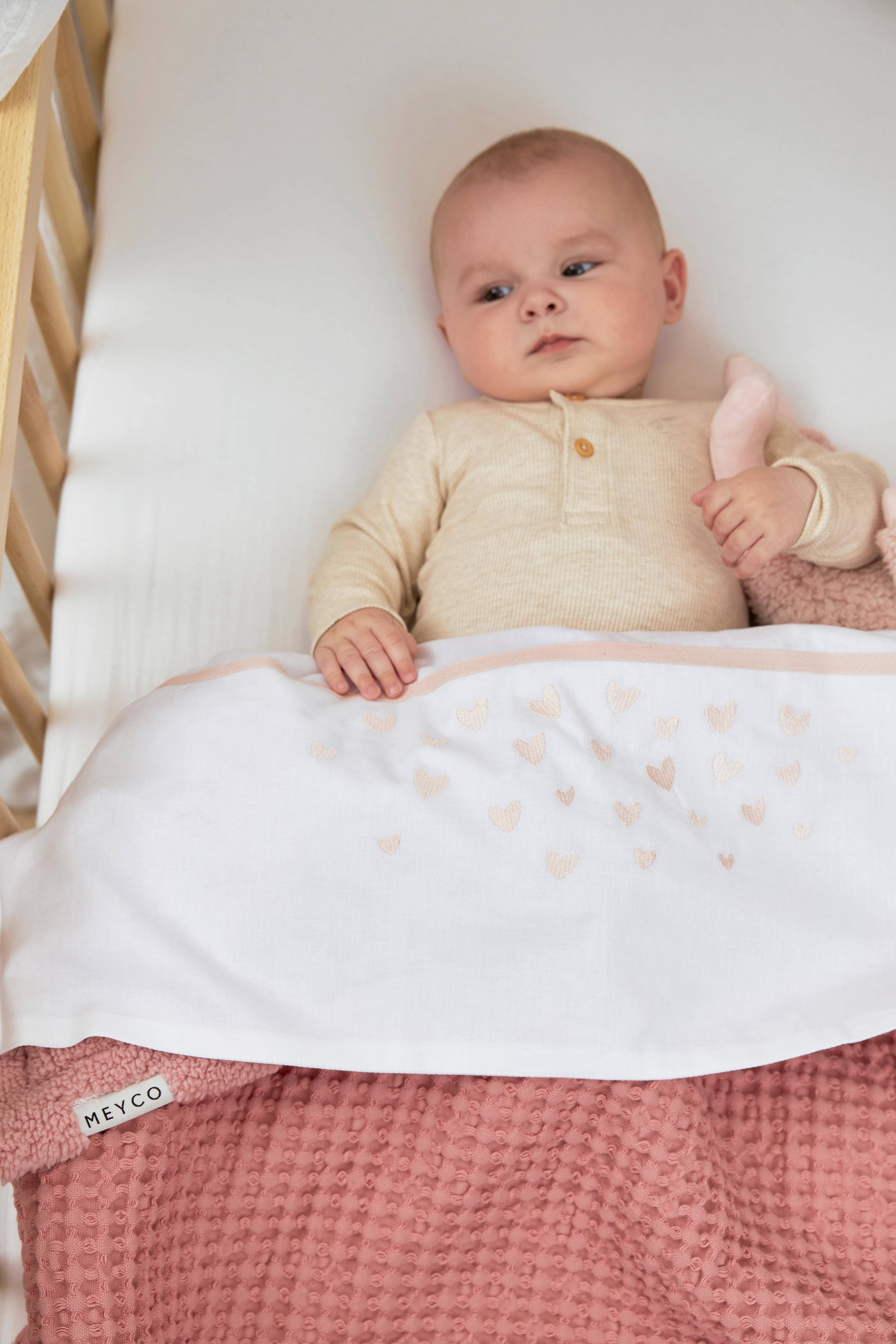 Meyco baby ledikantlaken Hearts soft pink