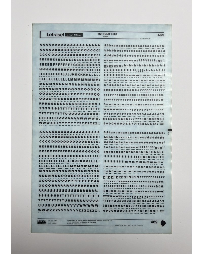 Letraset 469 - FOLIO BOLD - 14pt