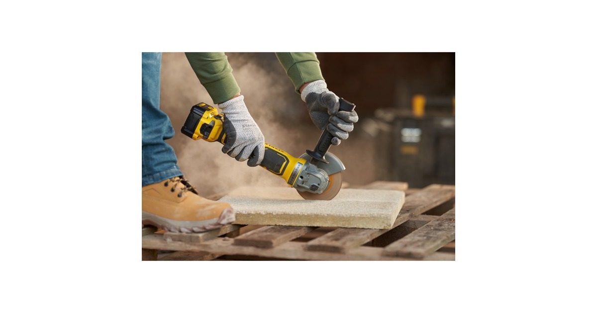 StanleyFATMAX V20 18V Brushless haakse slijper  (Geel/zwart, Koffer, 2 accu's (4.0Ah) en oplader inbegrepen)