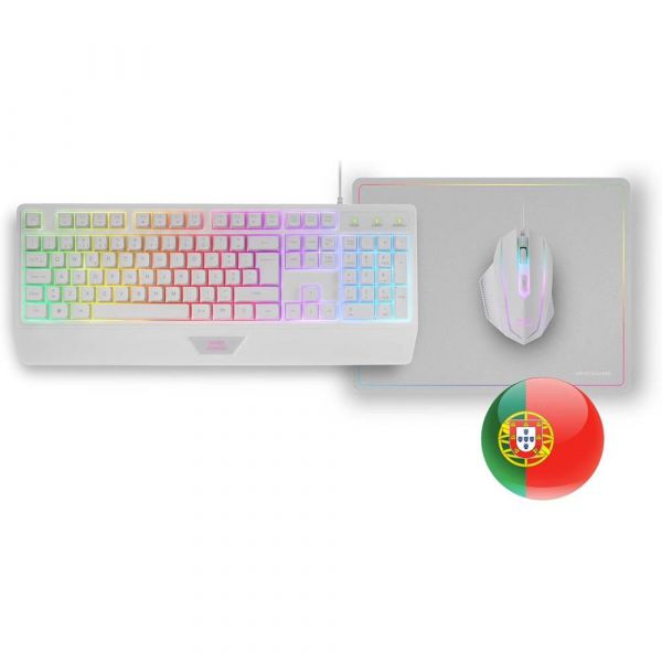 Mars Gaming Bundle MCP-124 Teclado   Rato   Tapete Branco