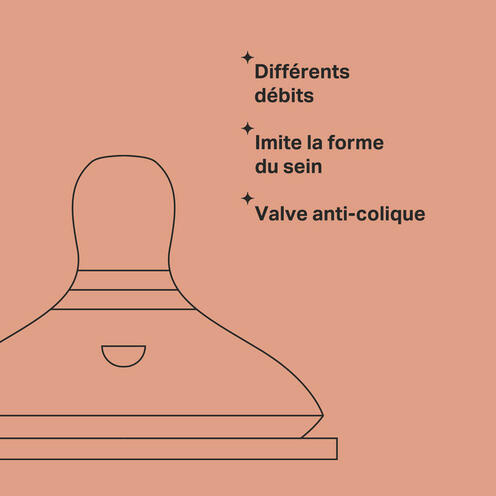 Tétines pour Biberon Natural Start Débit Moyen Lot de 2 - TOMMEE TIPPEE