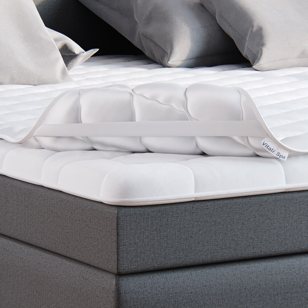 VitaliSpa Topper Matratzenschoner 140x200 cm Matratzen-Auflage weiß Microfaser