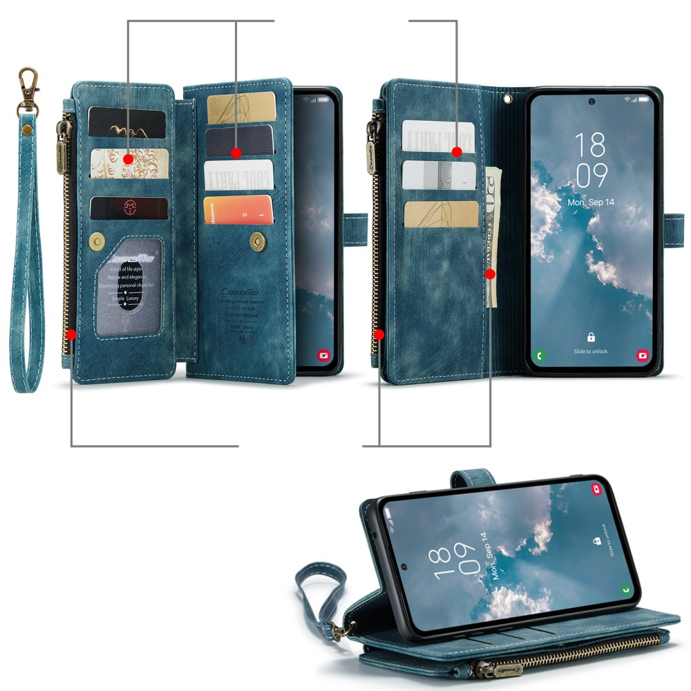 Samsung Galaxy A54 5G 2in1 Leder Tasche Karten Etui - Blau
