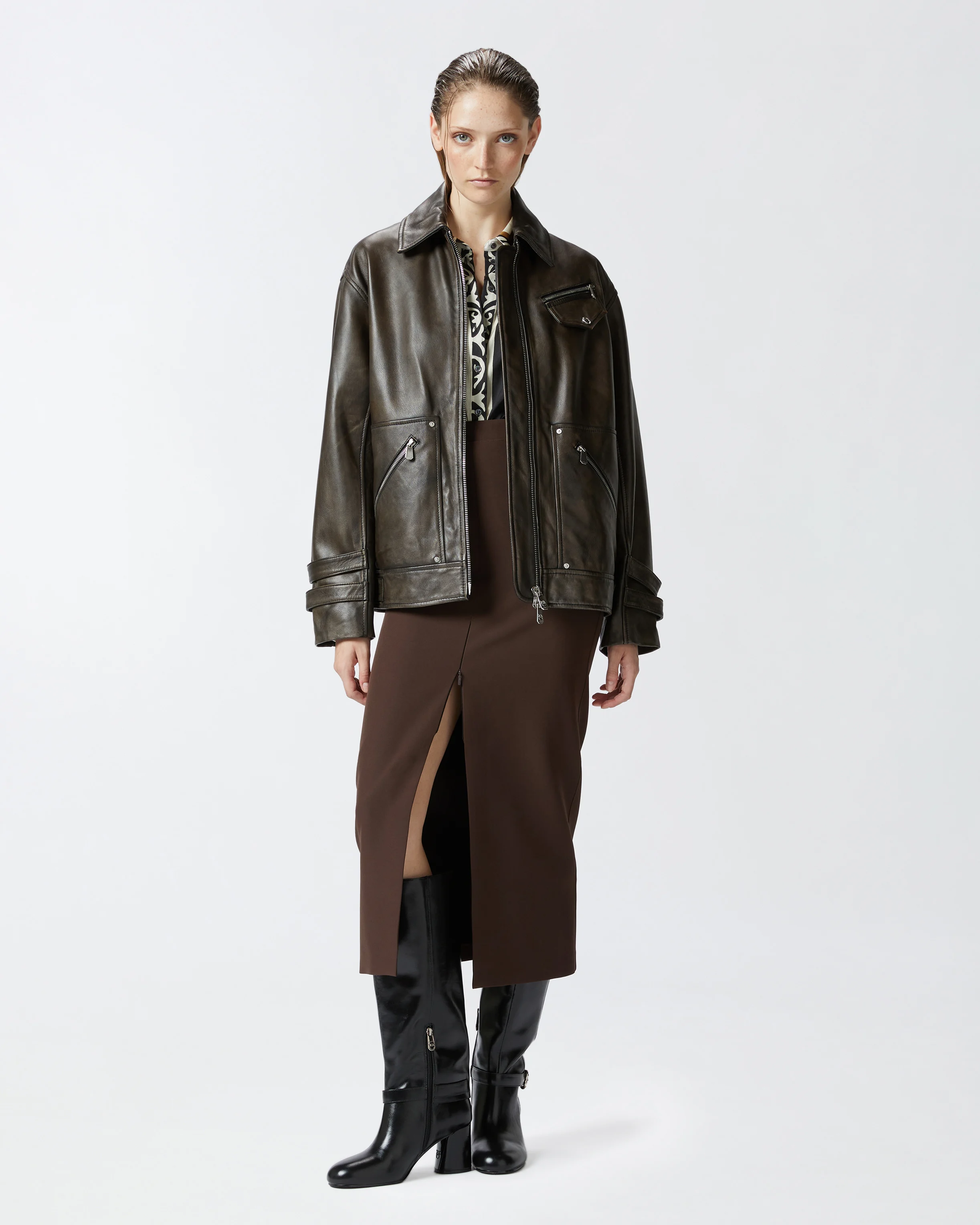 Blouson effet vieilli | Noir