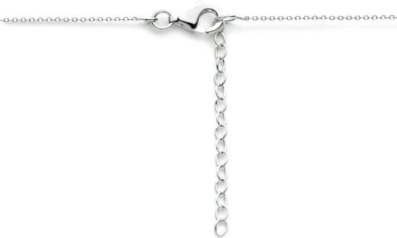 Collier - Gerhodineerd - Hart - 41 + 4 cm - 925 Zilver
