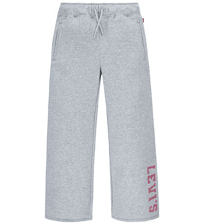 Levis Sweatpants - Wide Leg - Gråmeleret m. R?d