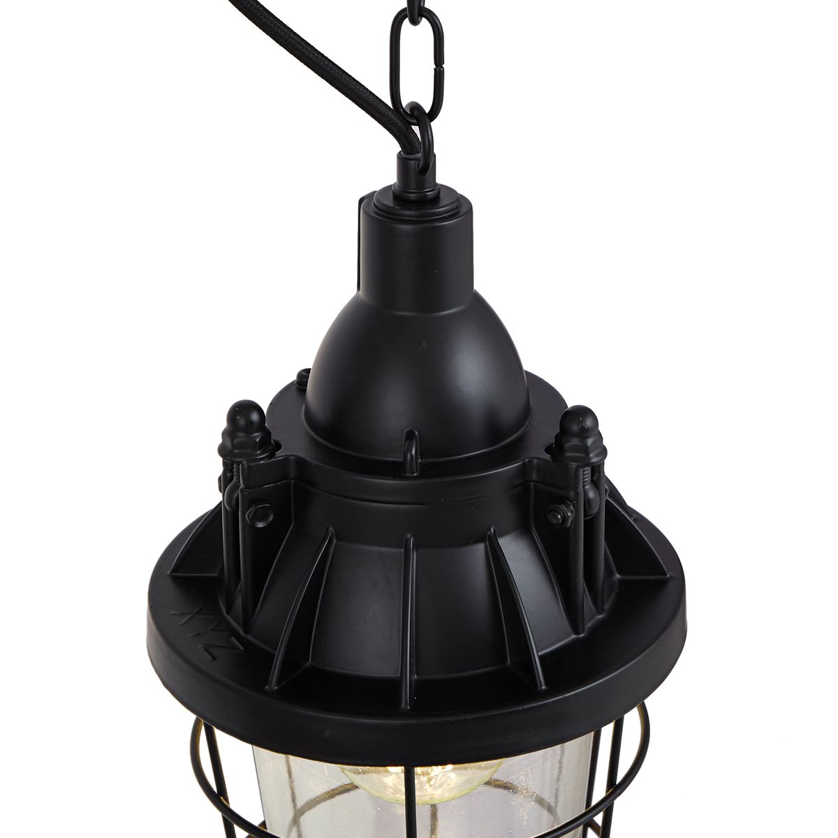 Industriële hanglamp zwart met glas - Cabin