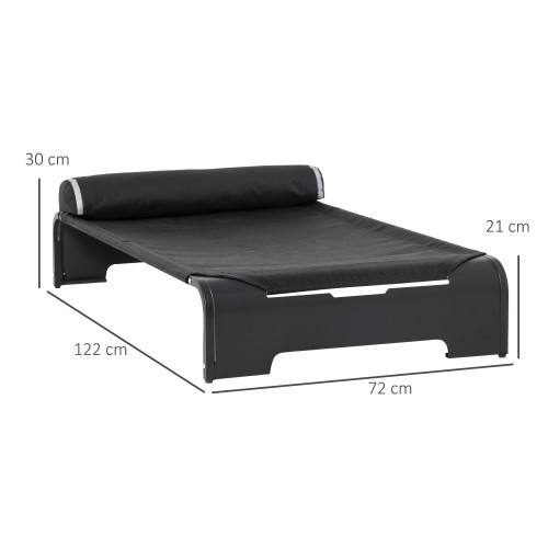 Cama alta para cães Pawhut, preta