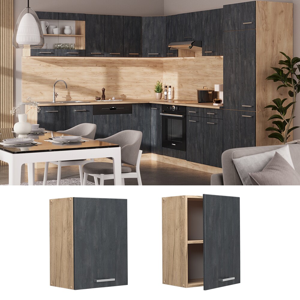Vicco Hängeschrank R-Line Schwarz Beton Eiche 45 cm