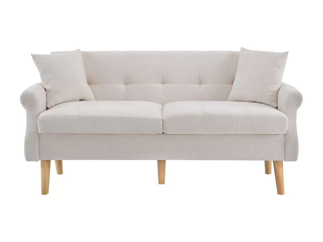 Haobosic - Canapé Double Moderne en Tissu Chenille avec Coussins Épais et Pieds en Bois Massif, Design Ergonomique - Idéal pour Salon, Chambre