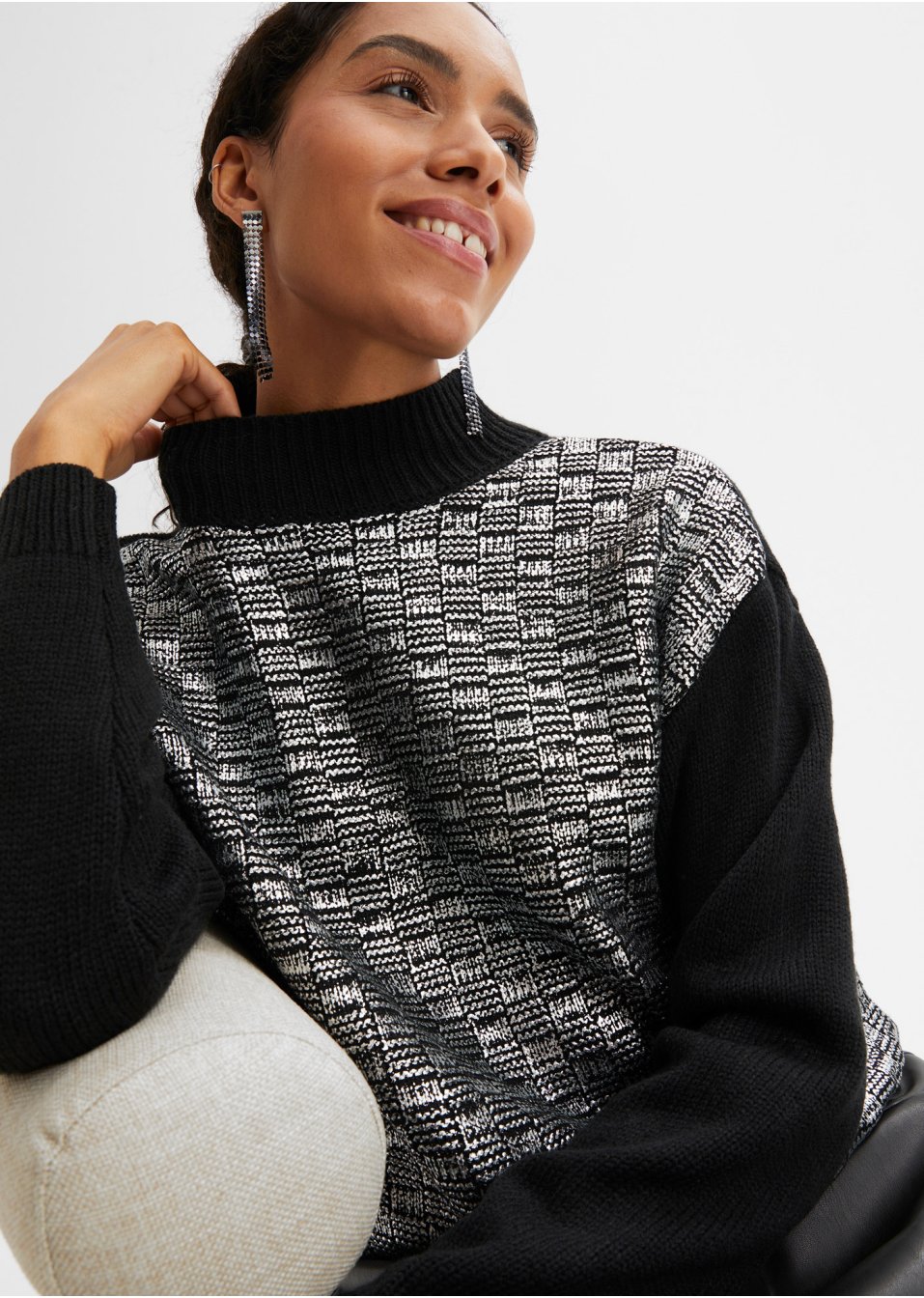 Pull en maille avec imprimé brillant