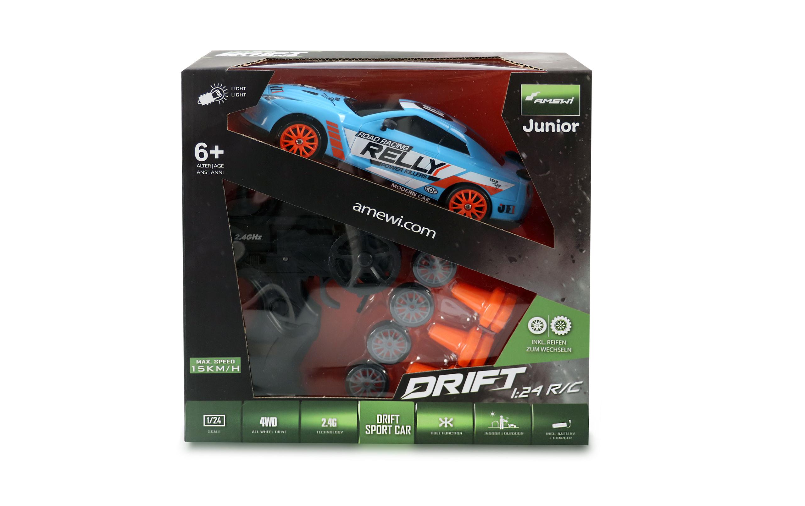 Drift Sport Car 4WD Blau, RTR, 1:24Ferngesteuertes Drift-Auto für Kinder ab 6 Jahren