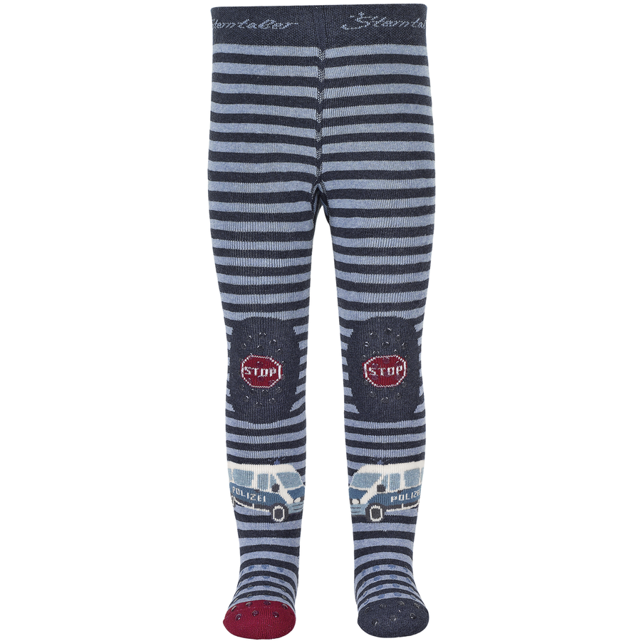 Sterntaler Krabbelstrumpfhose Polizei blau melange