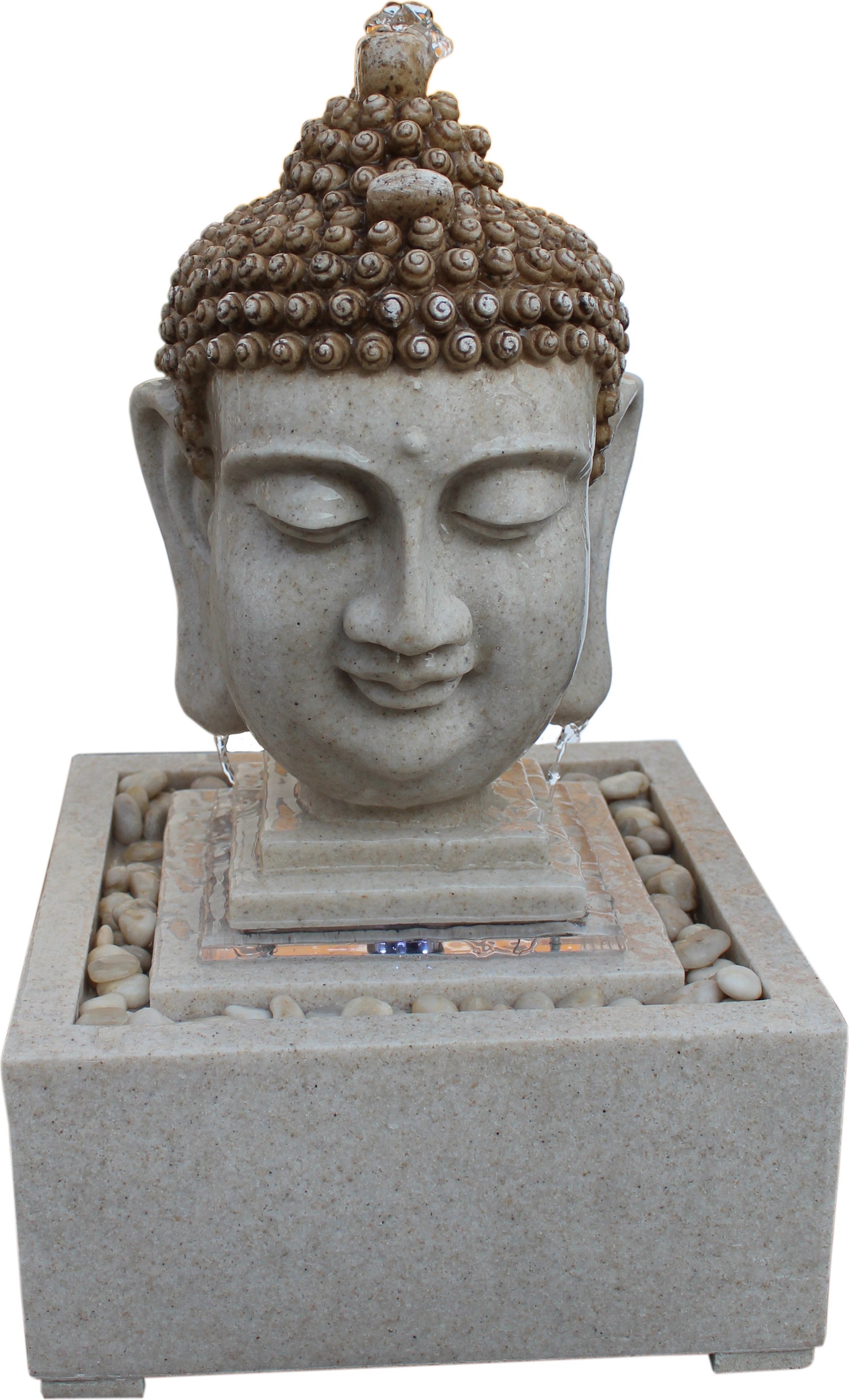 Stone Lite waterornament boeddha grijs 38 x 38 x 56 cm