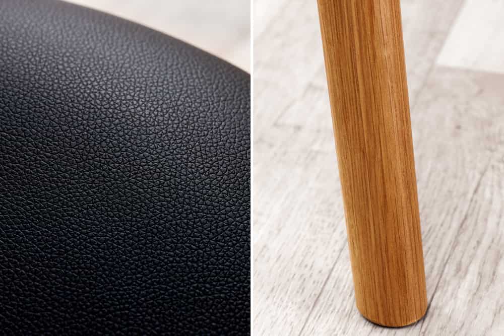 Retro Stuhl VALHALLA WOOD matt-braun Eiche Massivholz mit Armlehne