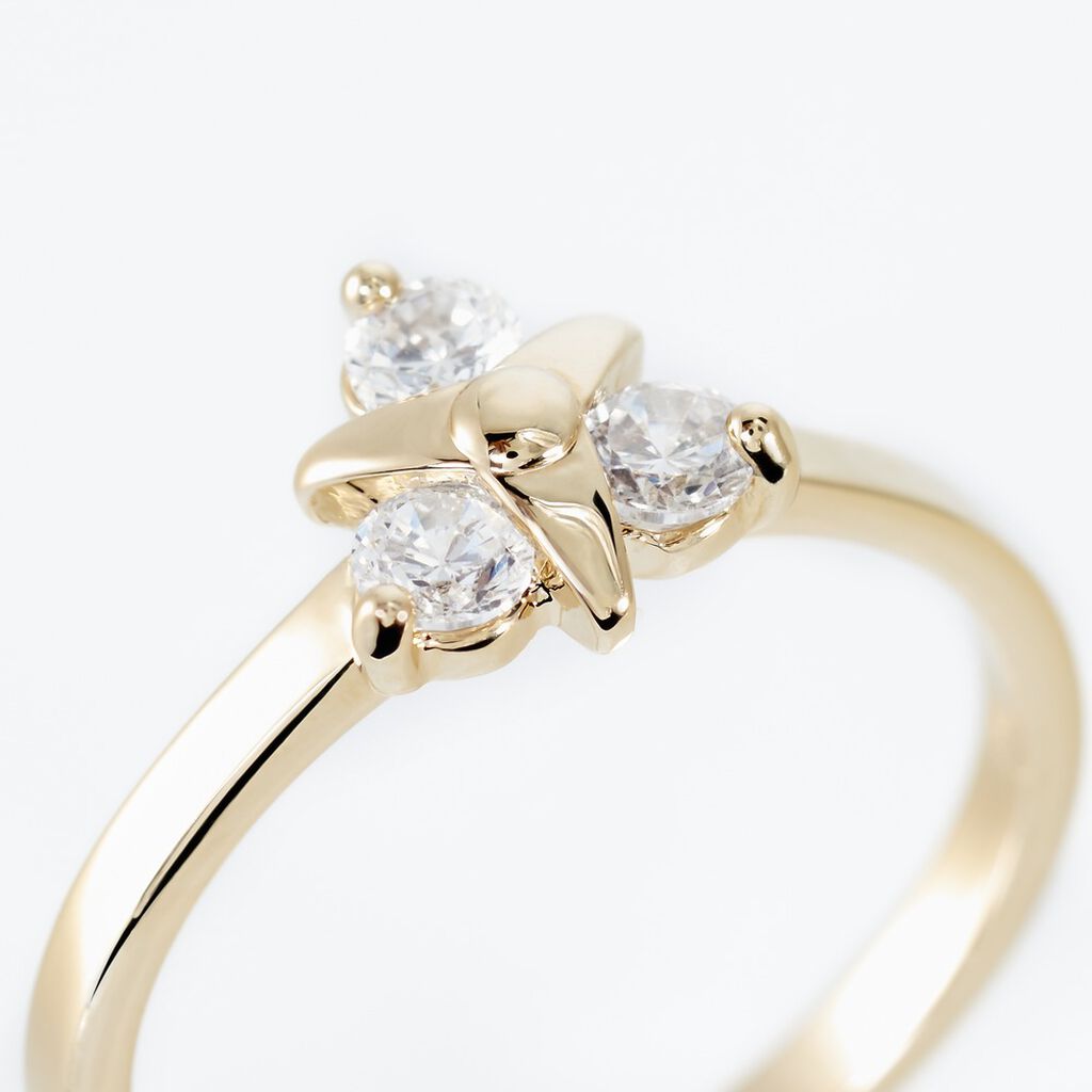 Bague Plaqué Or Jacinth Oxyde De Zirconium