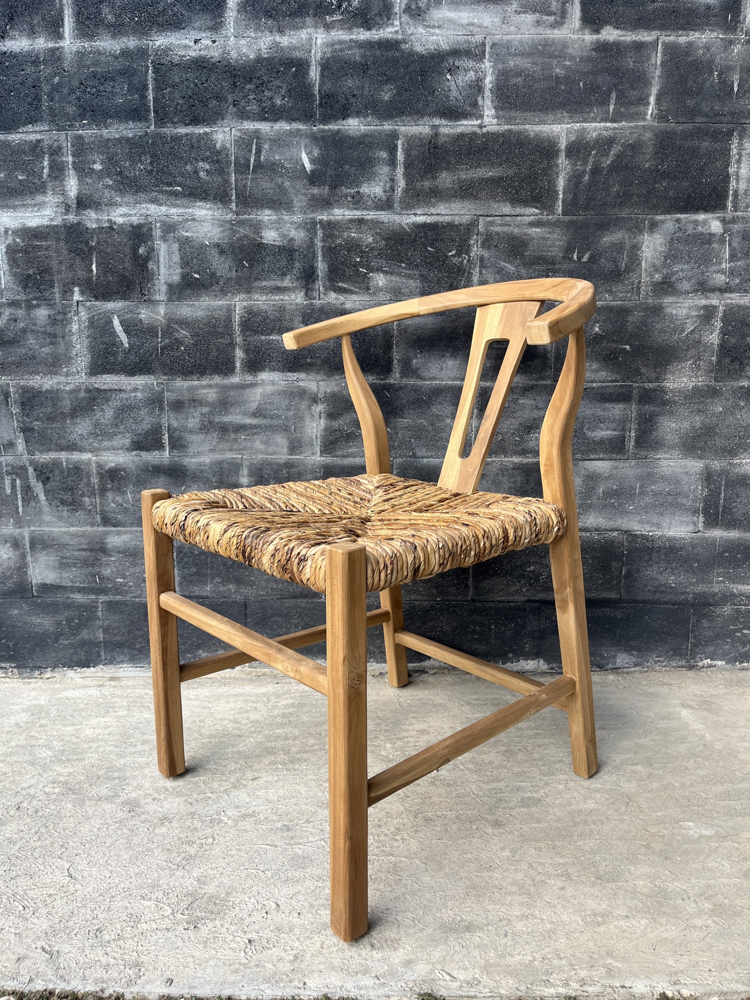 Stuhl 'Denstraat' aus Teak, natur, B 56 cm , H 78 cm, L 60 cm von fischer's lagerhaus