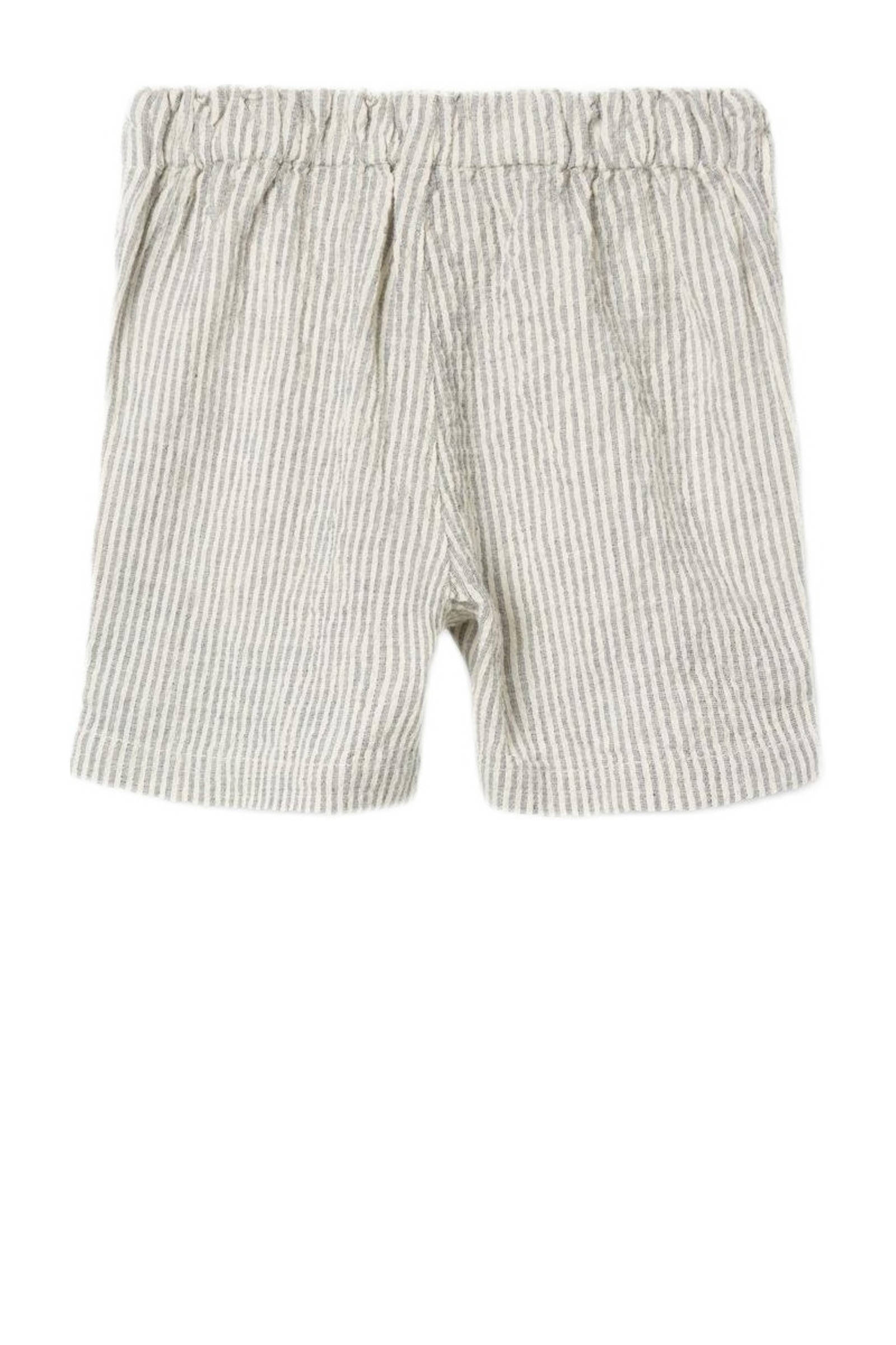 NAME IT baby gestreepte casual short NMMFEDENIS donkerblauw/beige