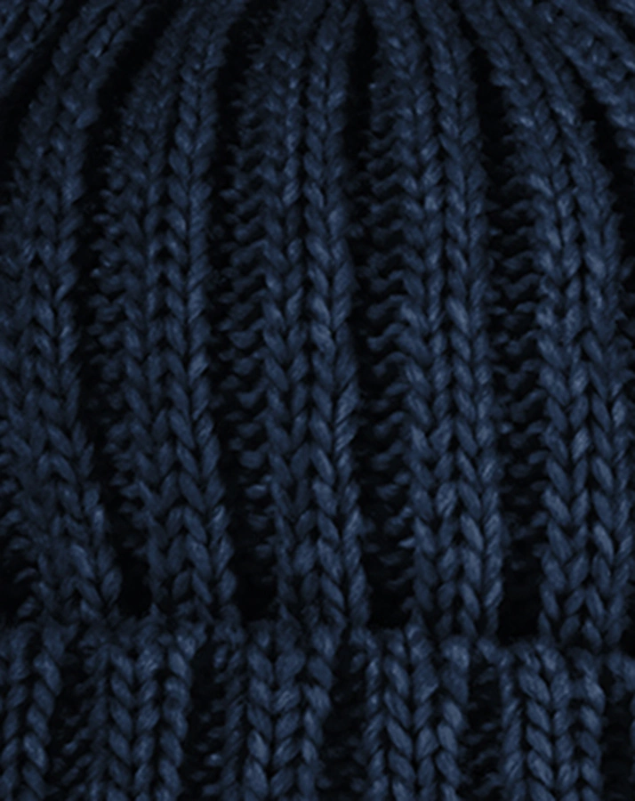 Strickmütze POMPON RIB in navy