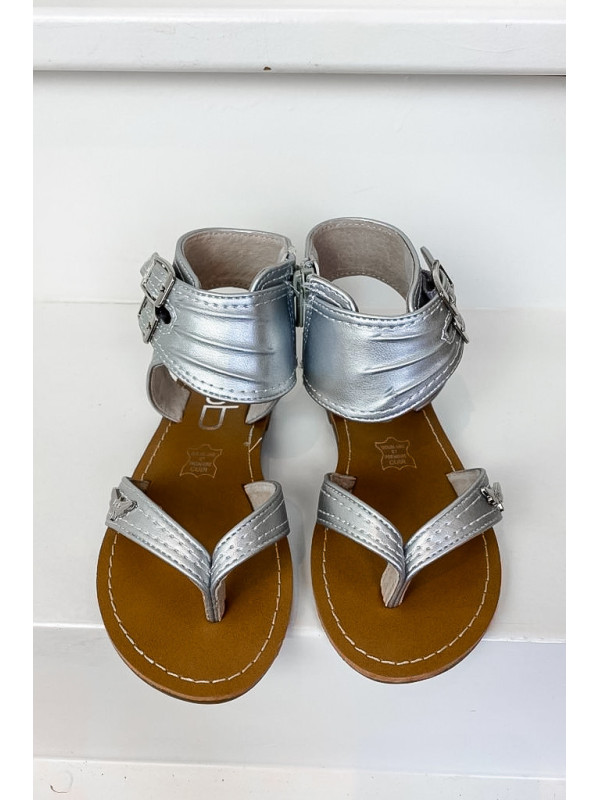 Sandales enfant Valentine Argent Métal - Les Petites Bombes