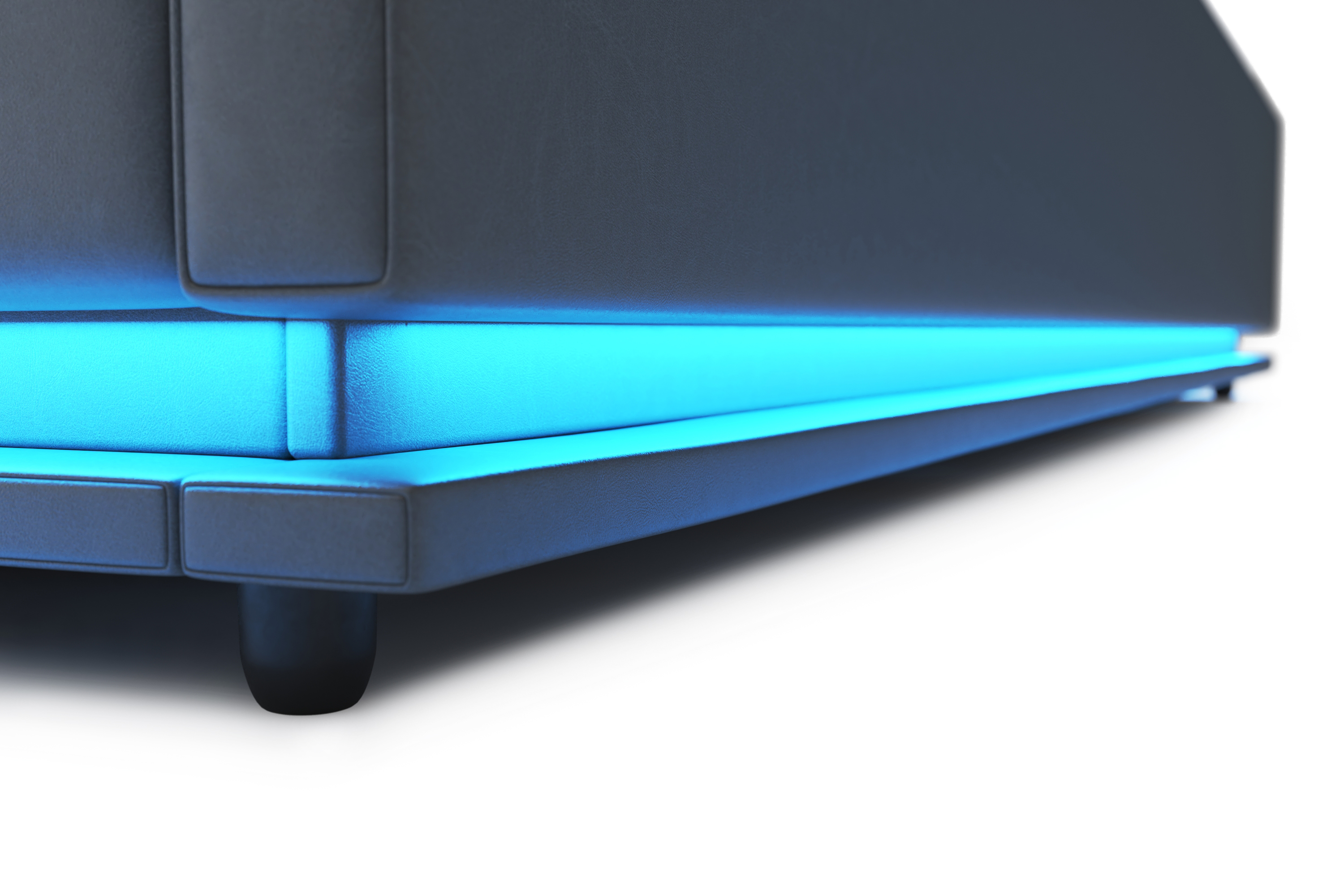 Lederbett LED STARDUST 160 x 200 cm grau